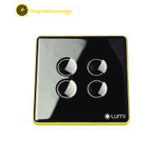 Công tắc cảm ứng thông minh kính lõm viền Vàng